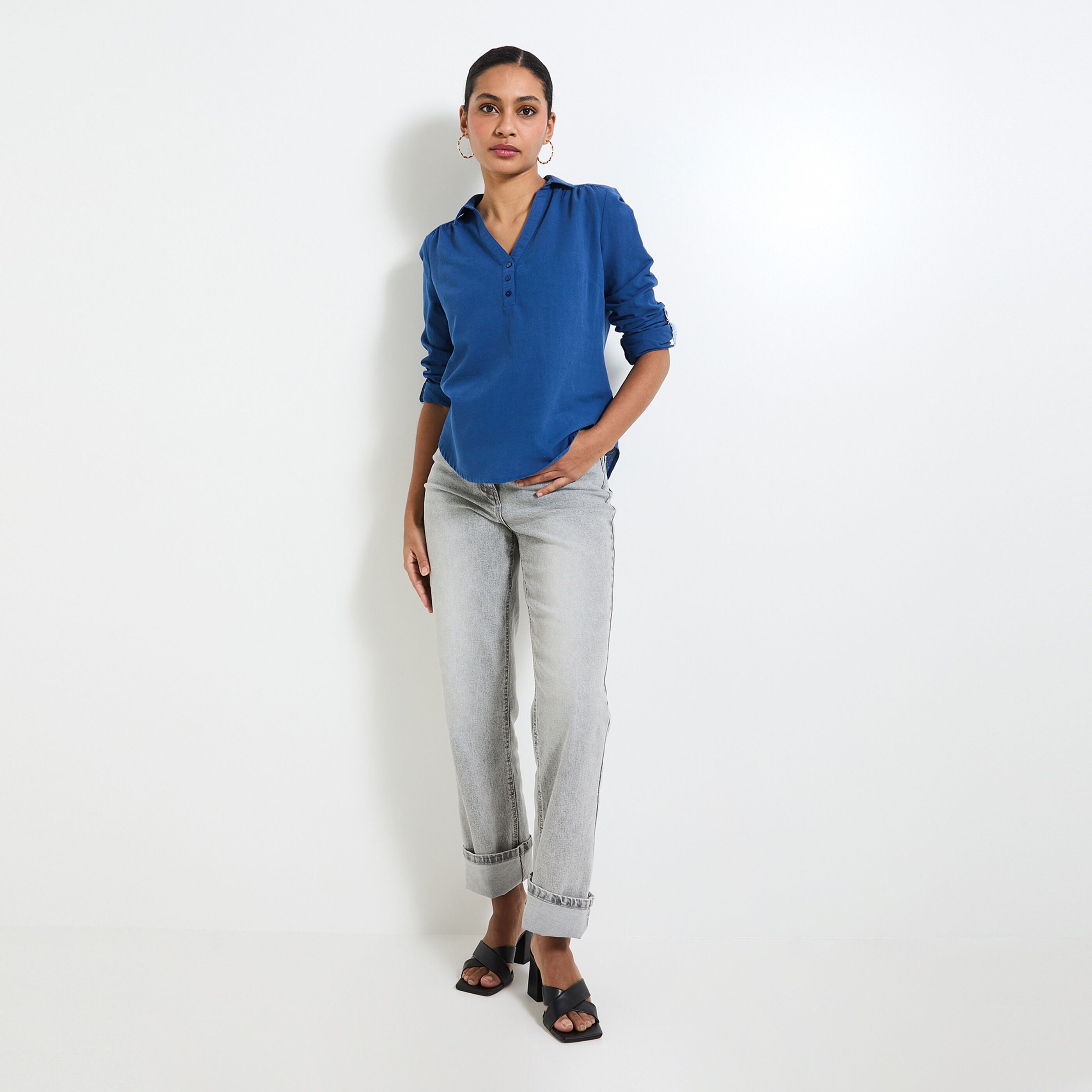 Blouse col chemise femme