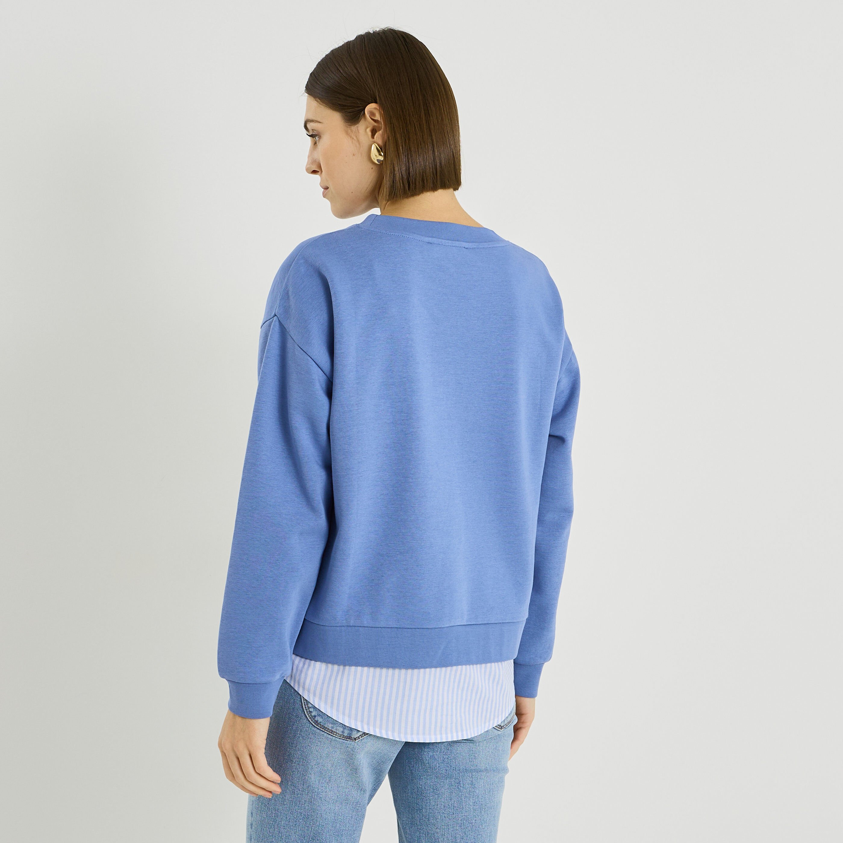 Sweat chemise &agrave; message femme