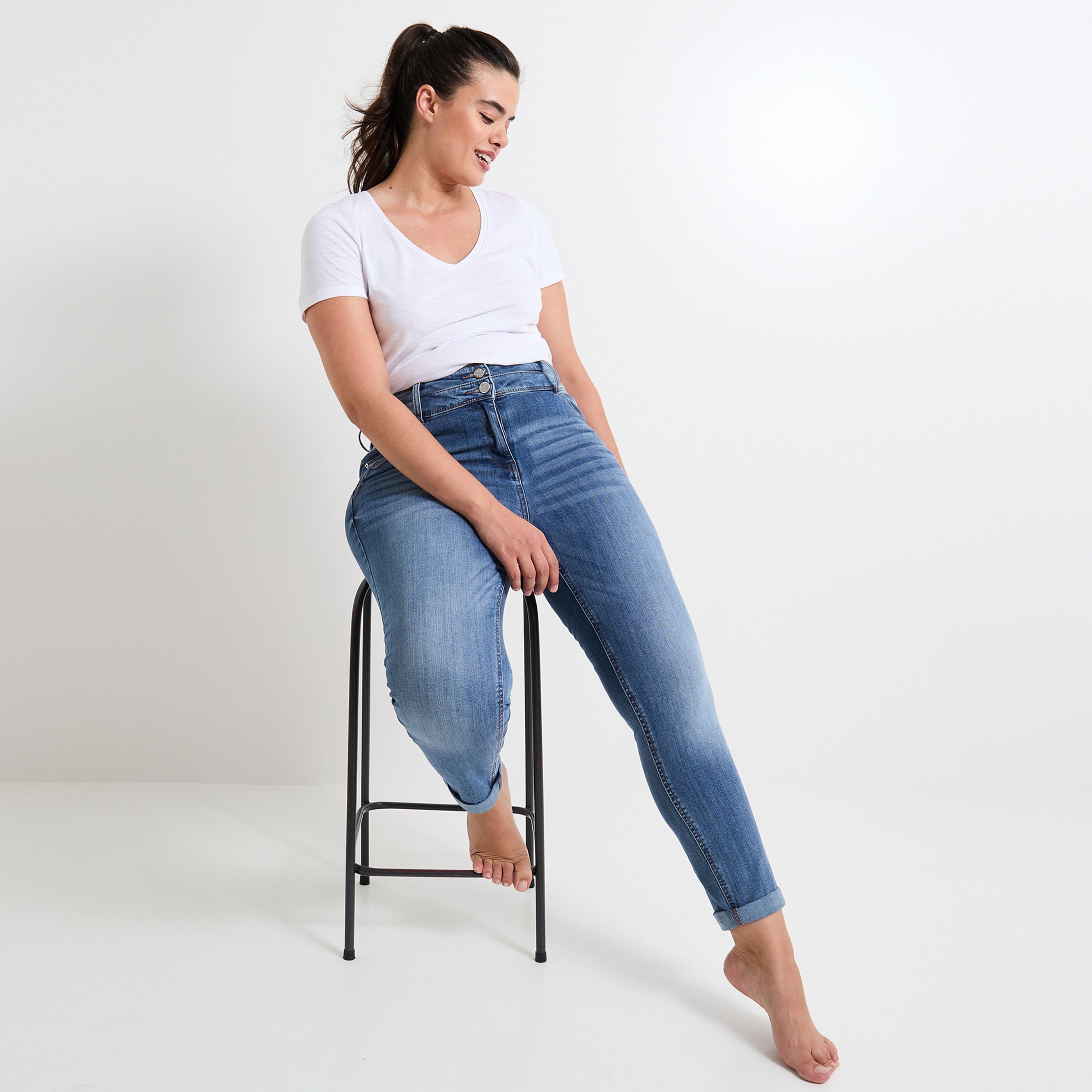 Jeans taille haute femme Grain de Malice
