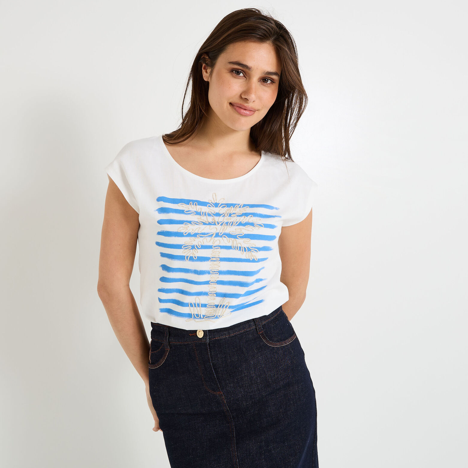 T-shirt col rond femme