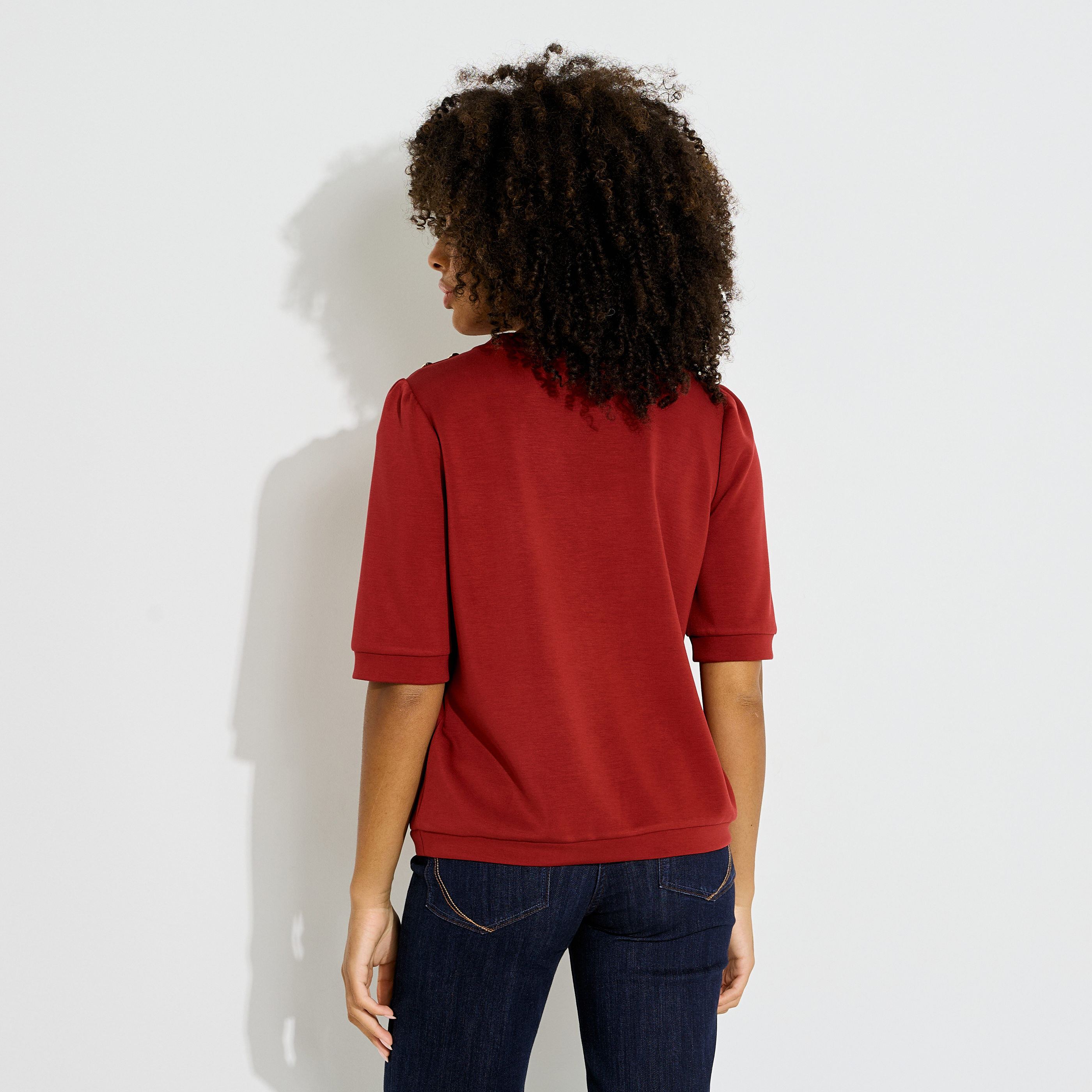 Sweat uni manches courtes femme