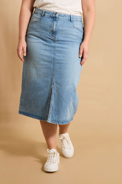 Jupe longue en denim femme