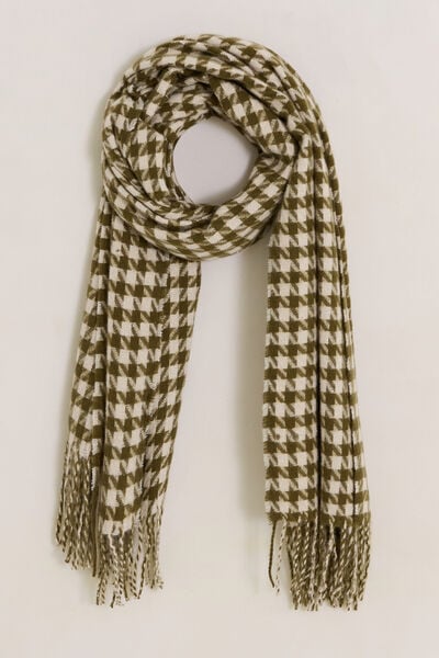 Écharpe motif pied-de-coq femme