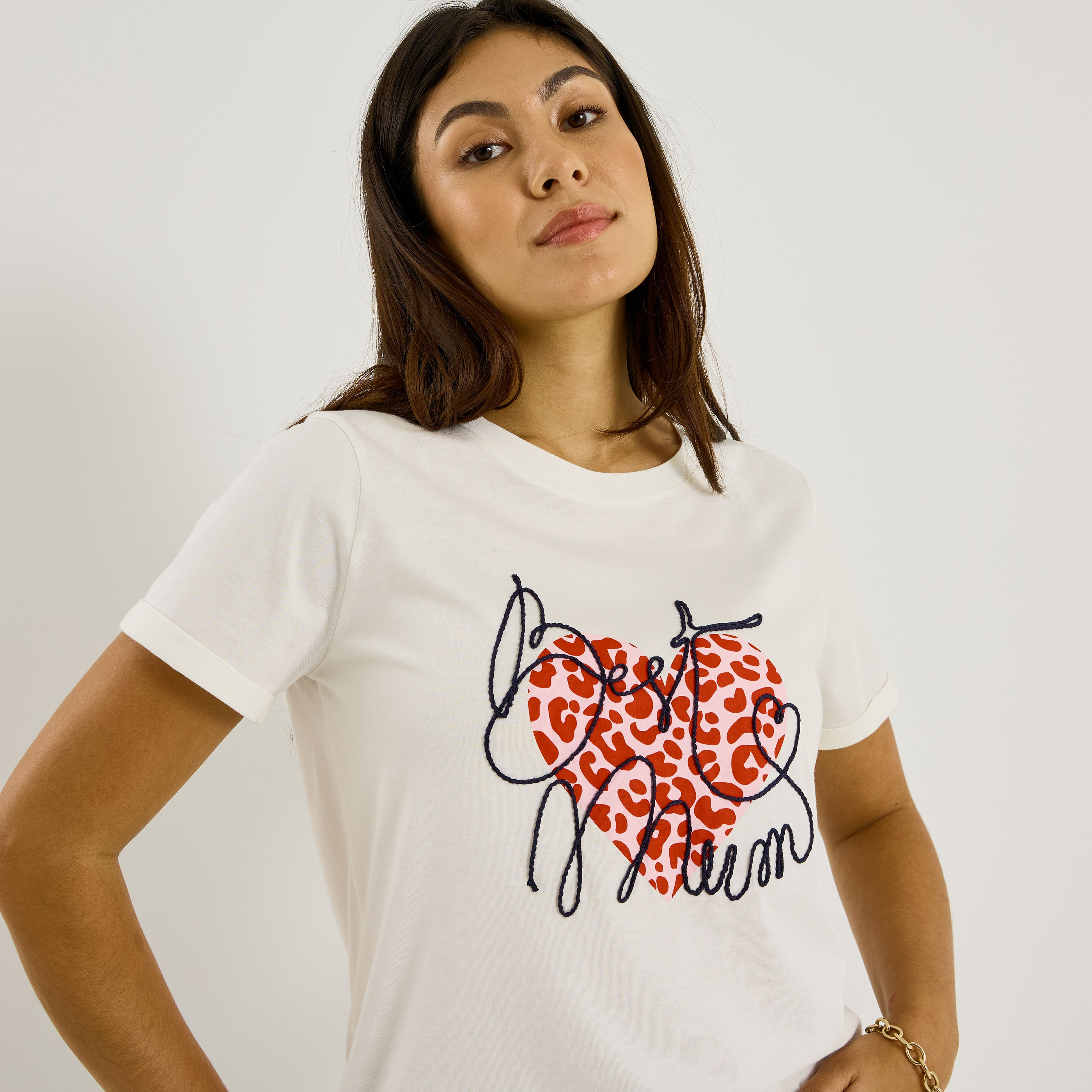 T-shirt print imprim&eacute; l&eacute;opard femme
