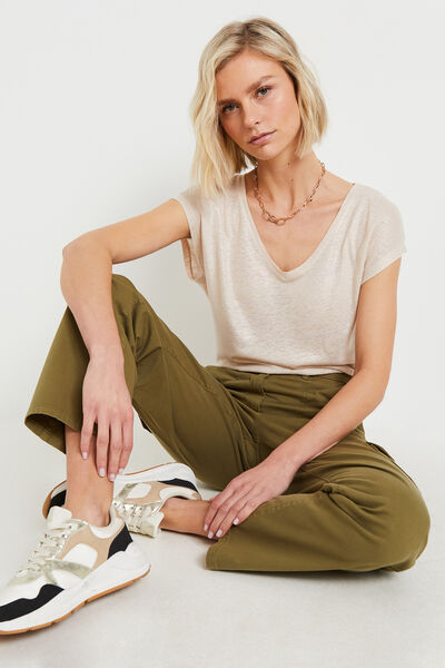 Tshirt viscose et lin femme