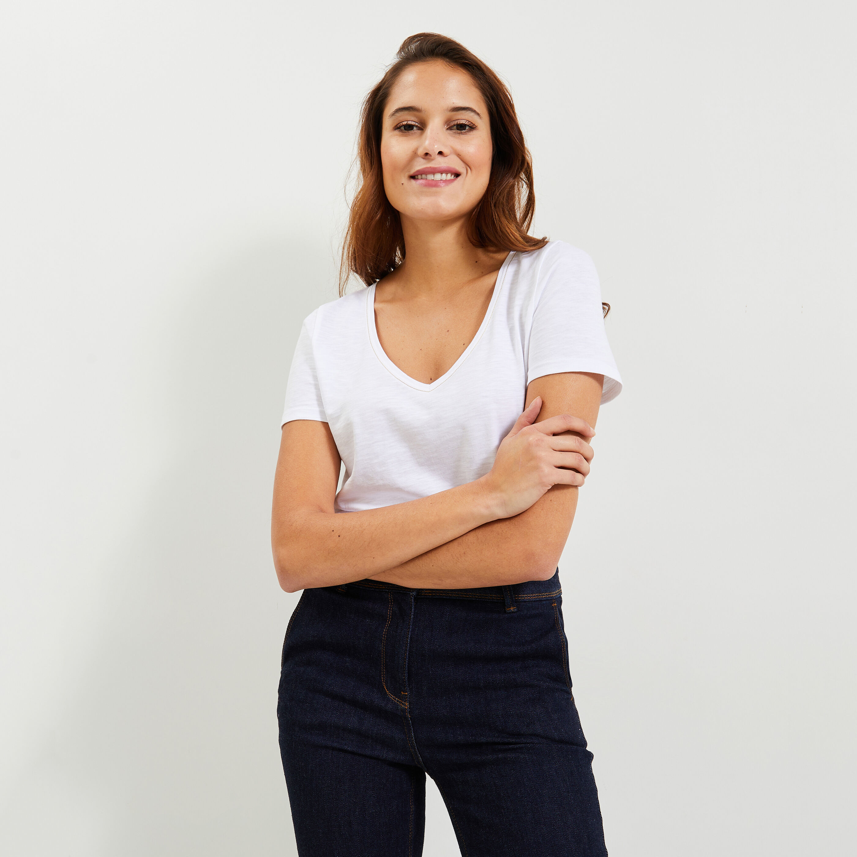 T-shirt col V femme