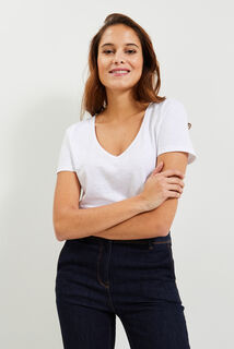 T-shirt col V femme