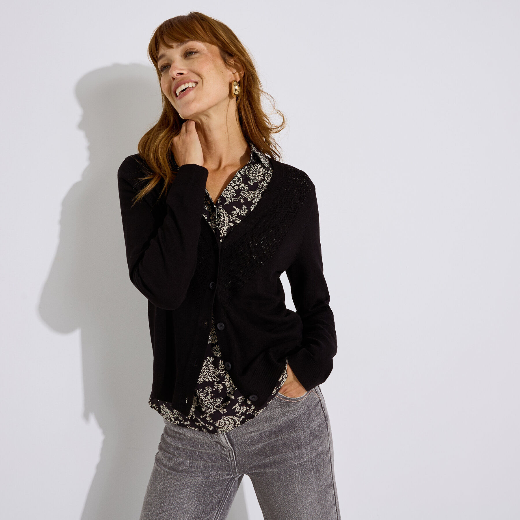 Gilet en maille fine femme