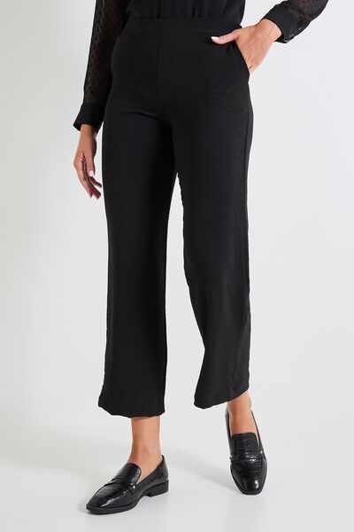 Pantalon fluide taille élastiquée femme