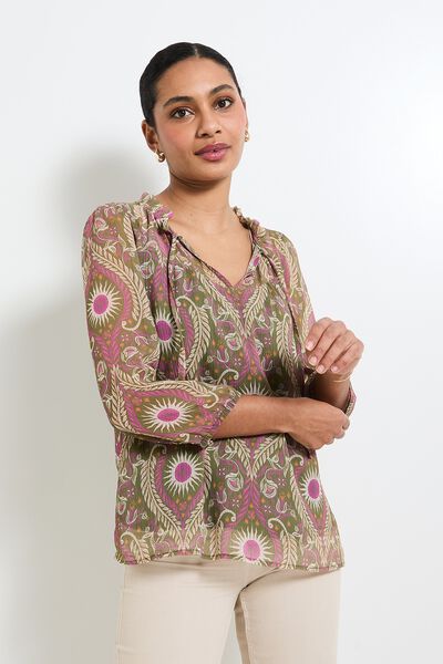 Blouse col V femme