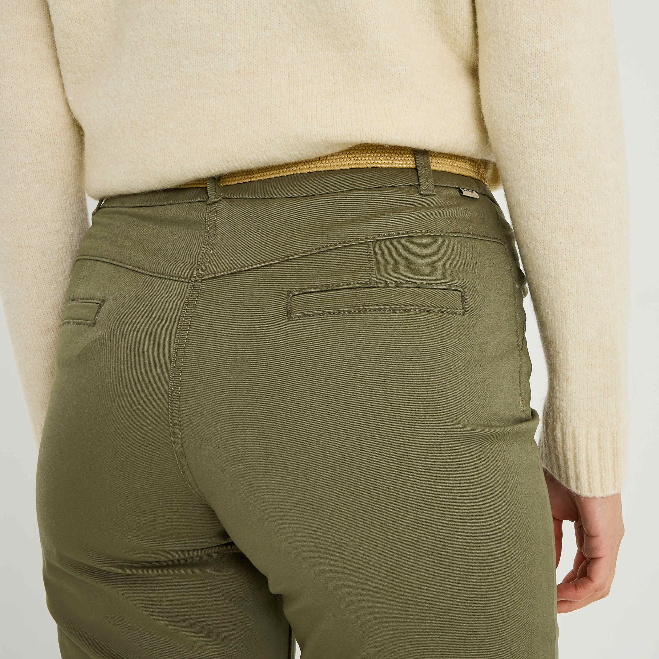 Pantalon chino uni femme