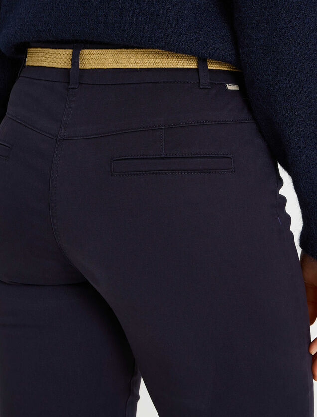 Pantalon chino uni femme