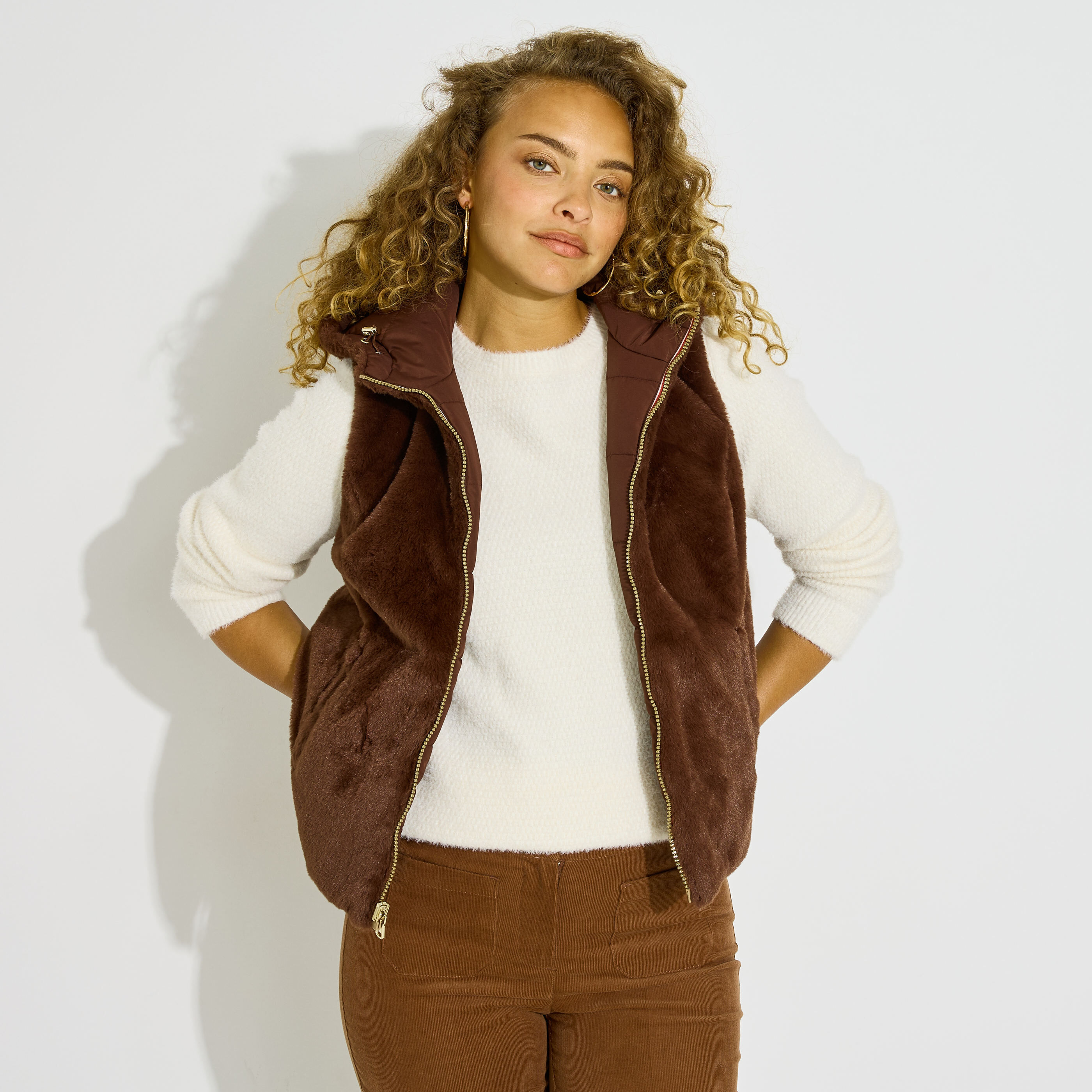 Doudoune r&eacute;versible sans manches femme