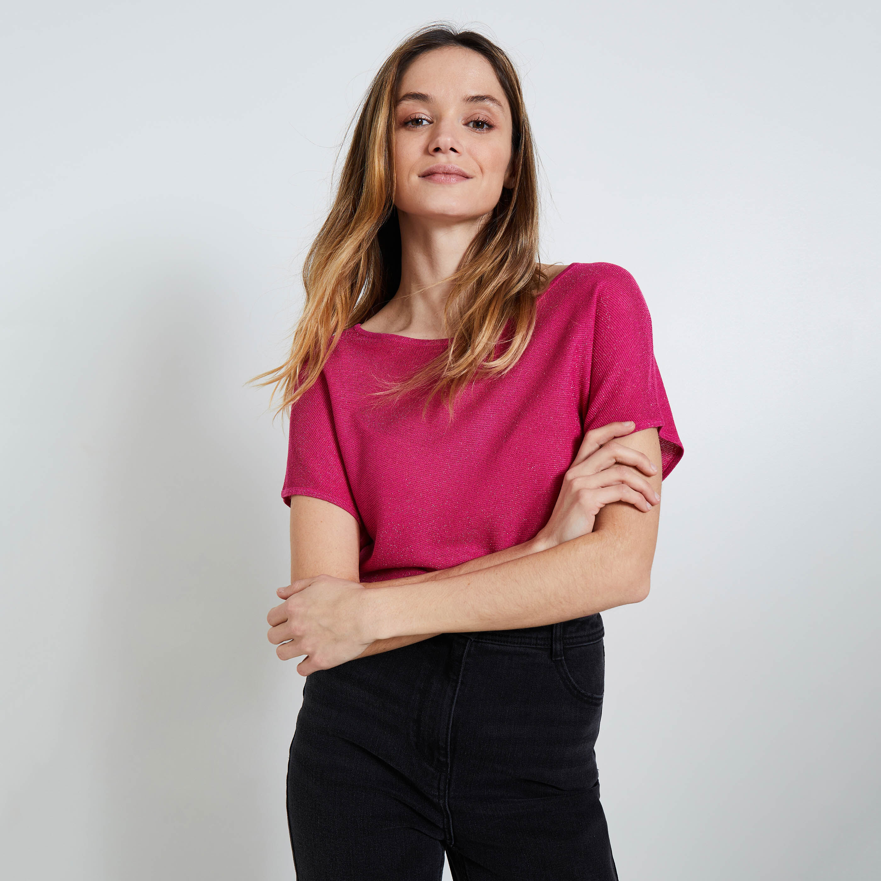 Tshirt manches courtes femme FUSHIA Graindemalice