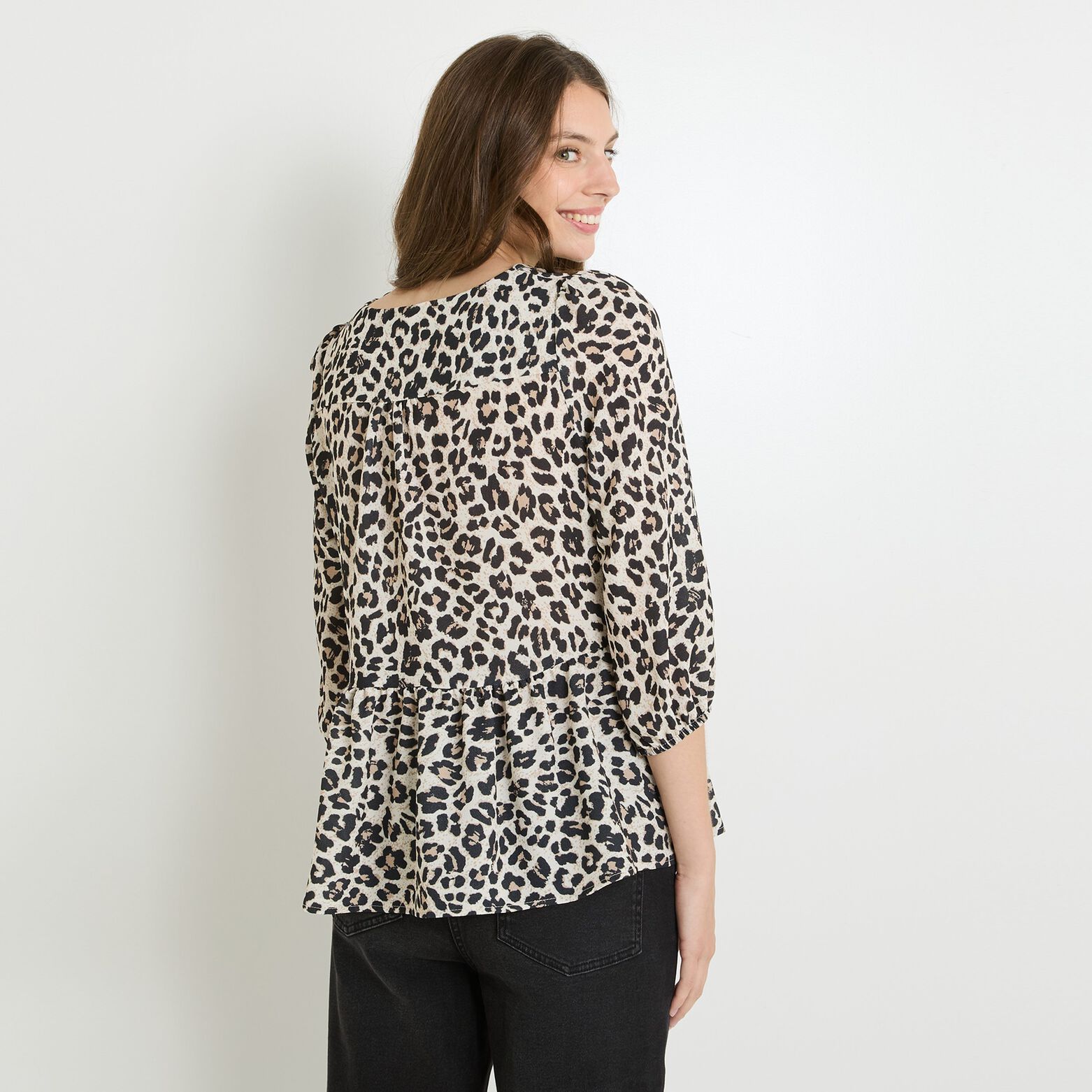Blouse imprimé léopard femme
