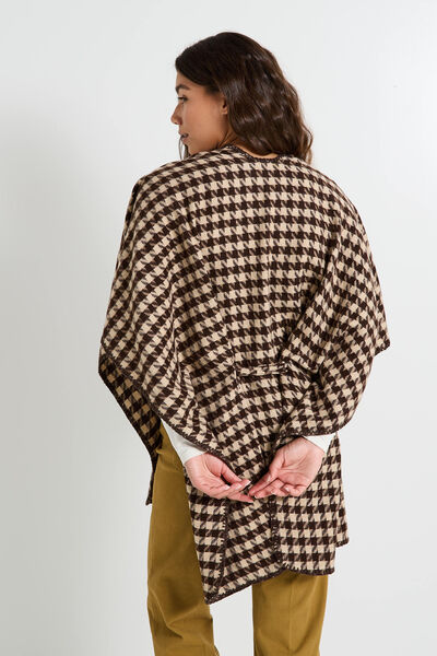 Poncho ceinturé ouvert à l'avant femme