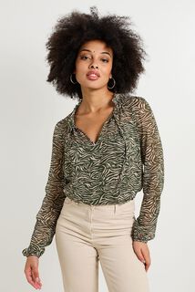 Blouse voile imprimée femme