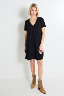 Robe col V femme