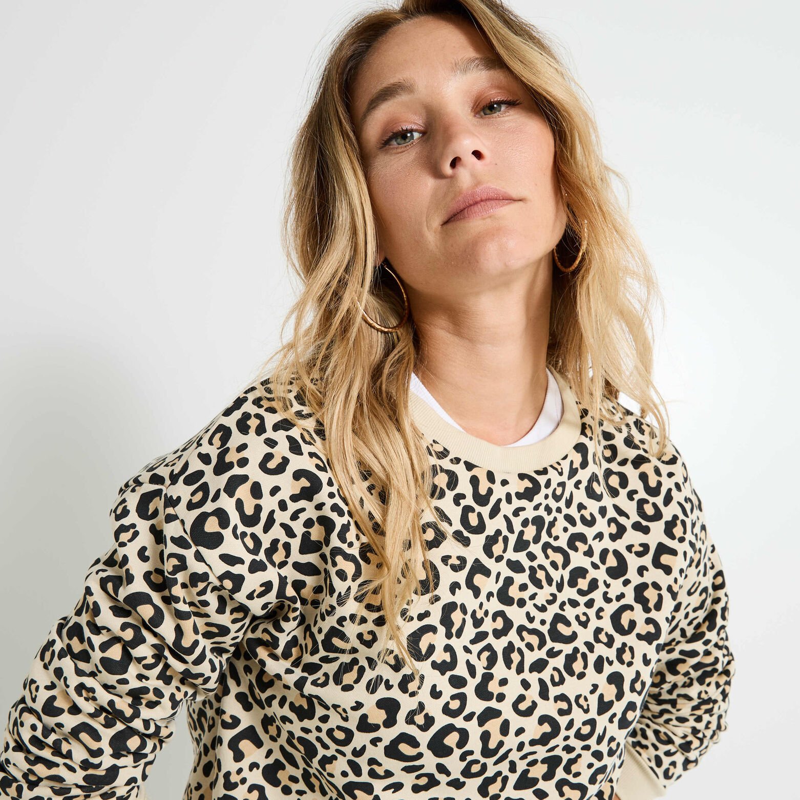 Sweat imprimé léopard femme