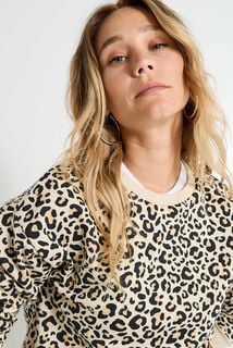 Sweat imprimé léopard femme