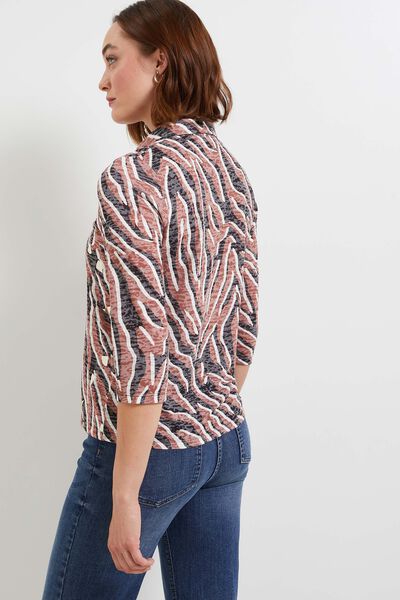 T-shirt col chemise imprimé