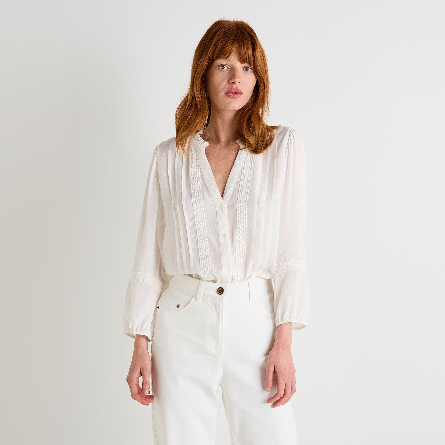 Chemisier plumetis femme