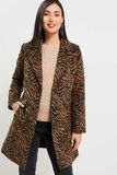 Manteau par-dessus motif animalier femme