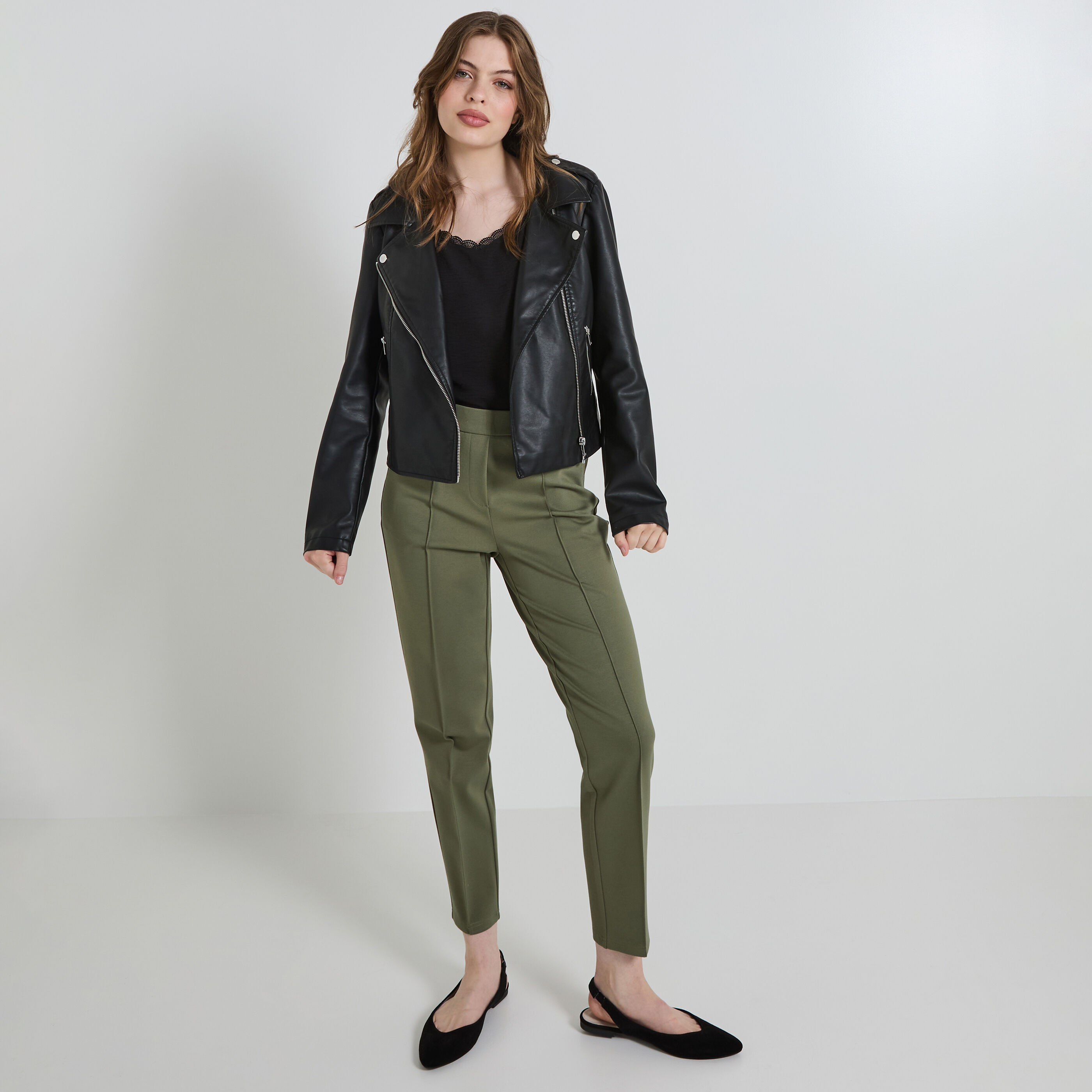 Pantalon cigarette stretch femme
