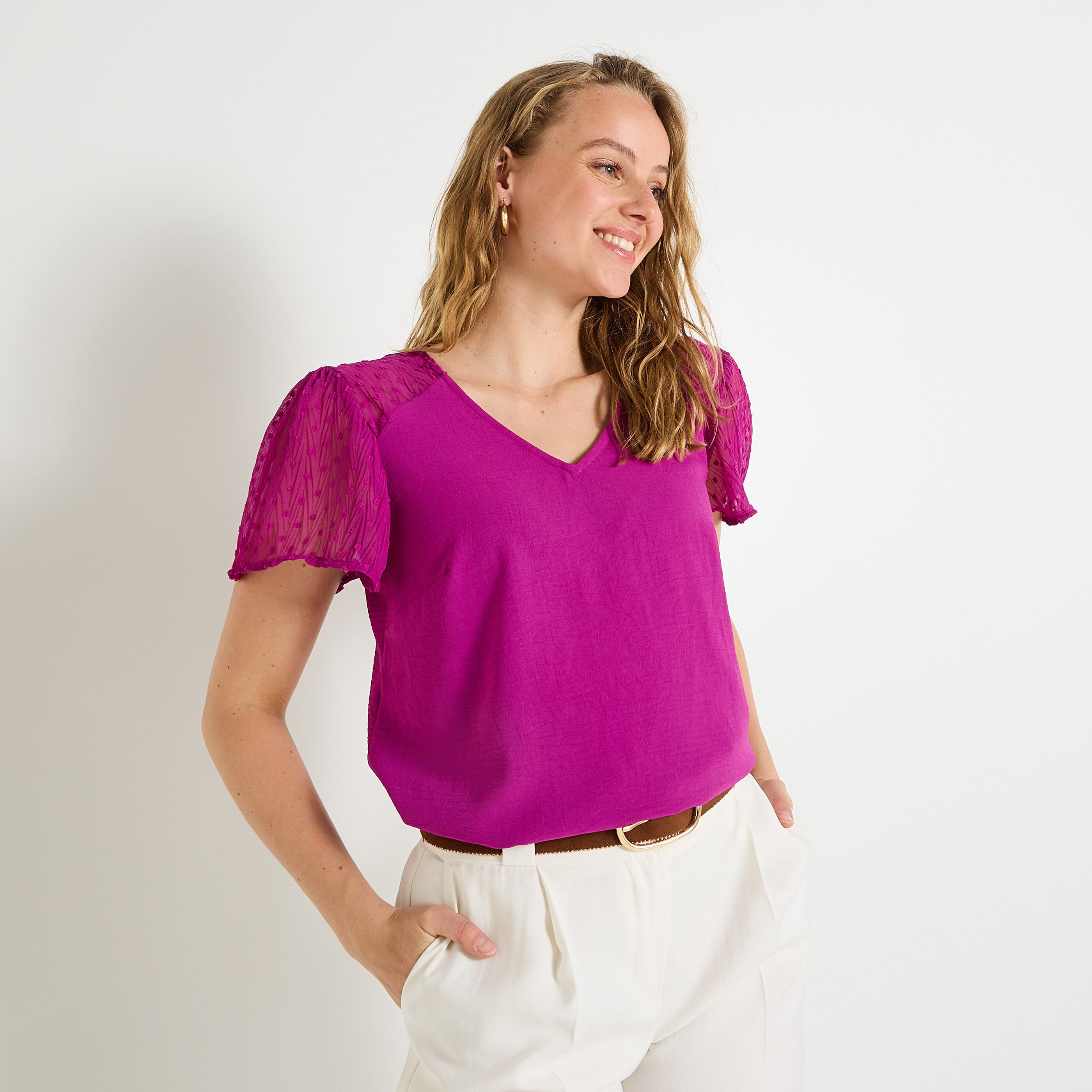 Blouse manches fantaisie femme