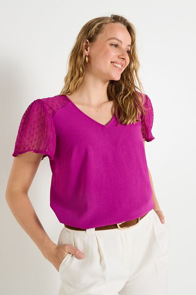 Blouse manches fantaisie femme