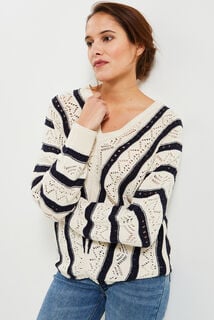 Pull col V femme