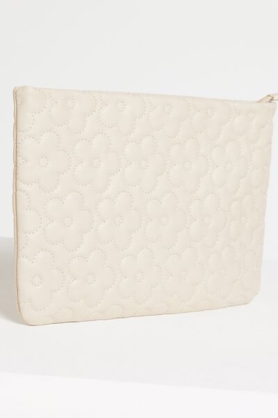 Pochette matelassée fleurs femme