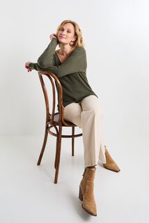 Pull col V femme