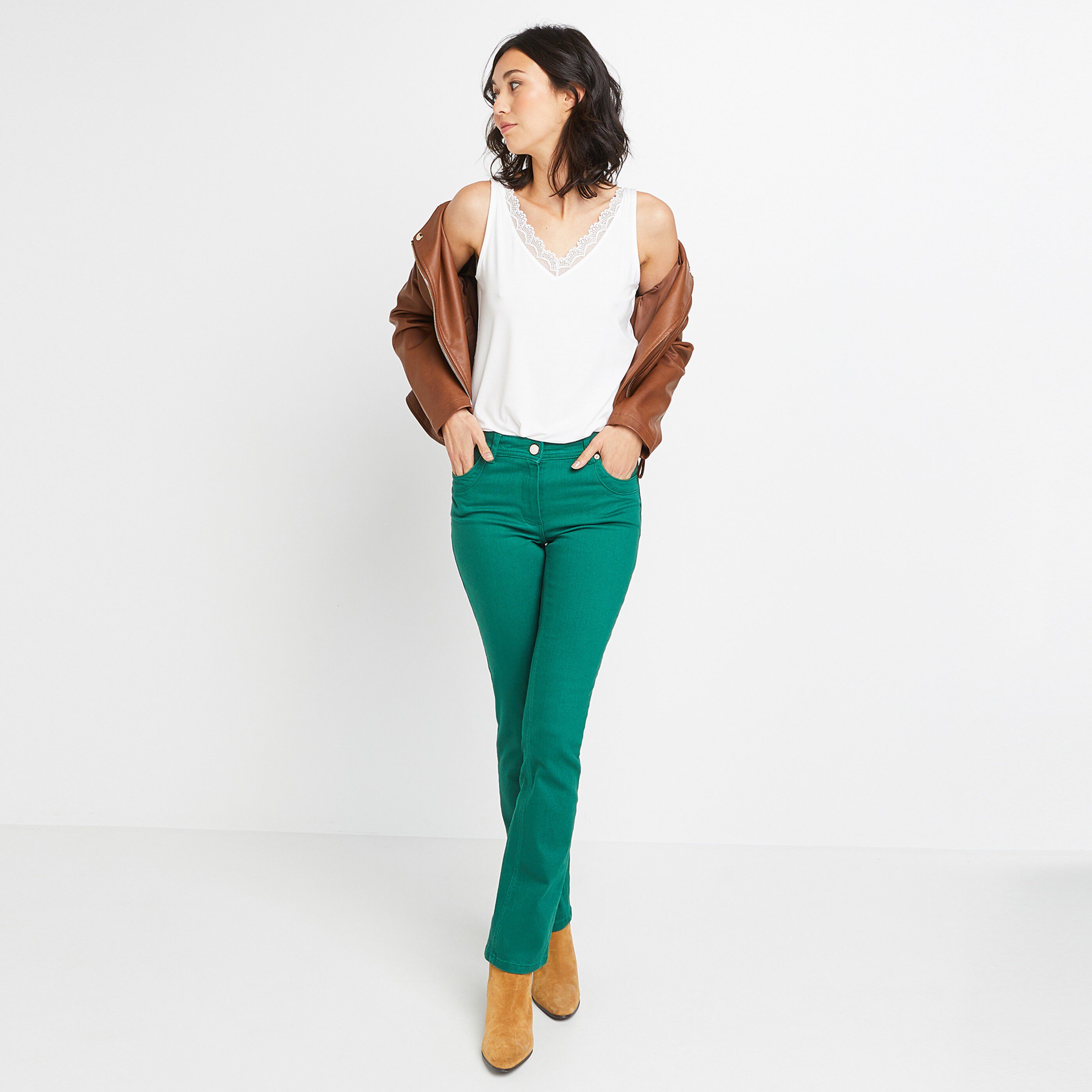 D&eacute;bardeur col V ajour&eacute; femme