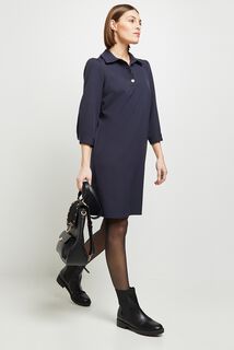 Robe unie col polo femme