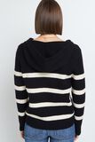 Pull marinière à capuche femme