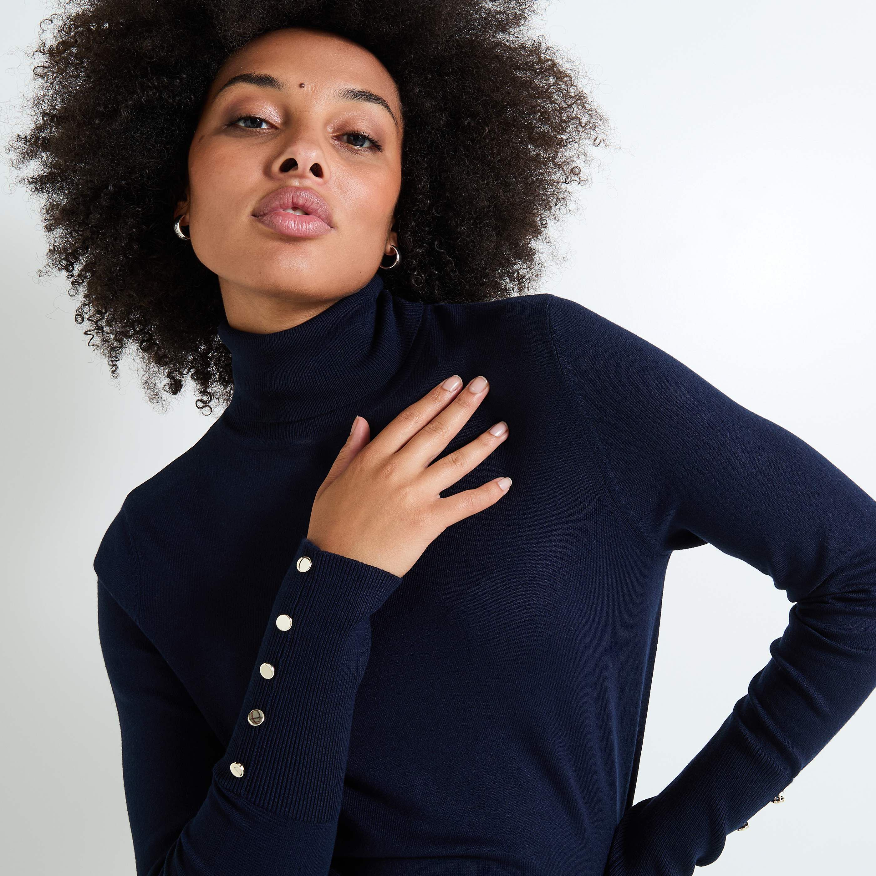Pull col roule femme MARINE Graindemalice