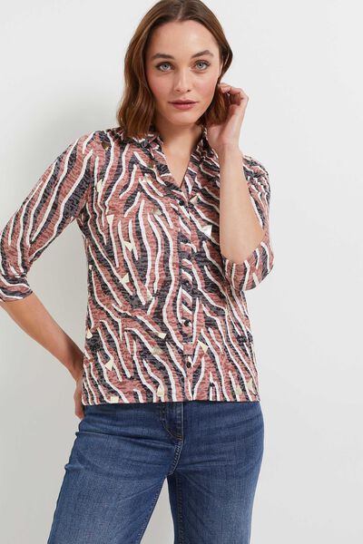 T-shirt col chemise imprimé