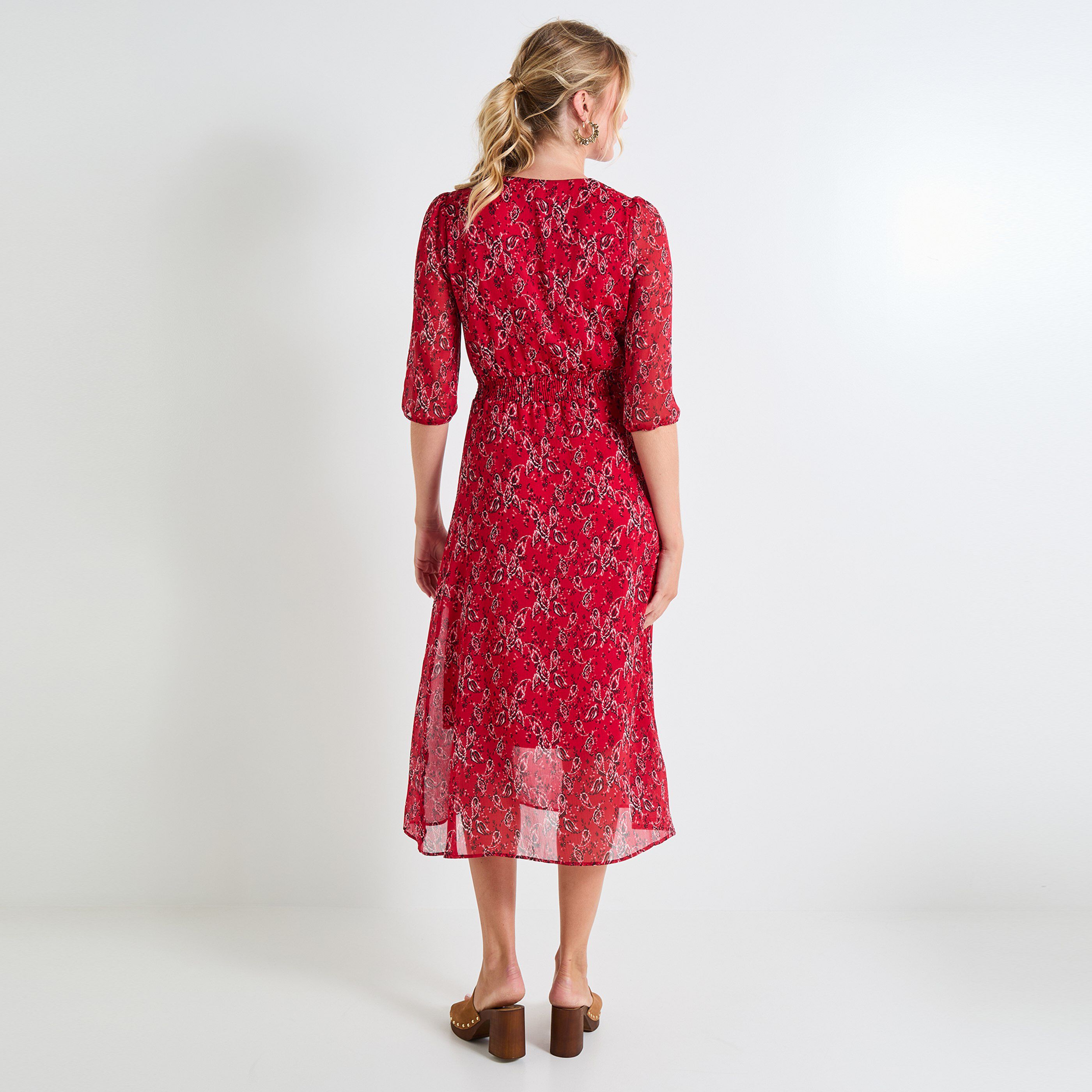 Robe manches 3/4 femme