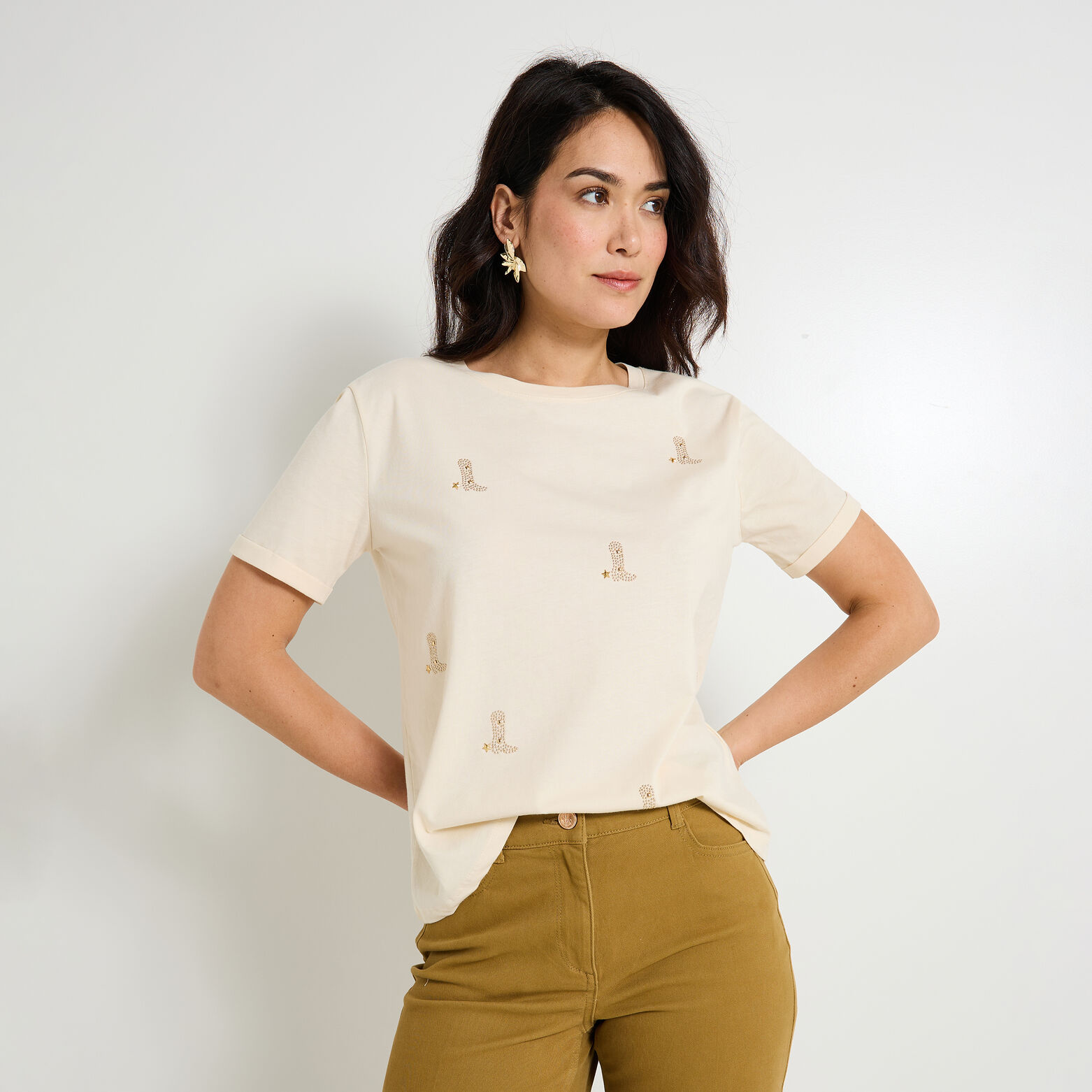 T-shirt col rond femme