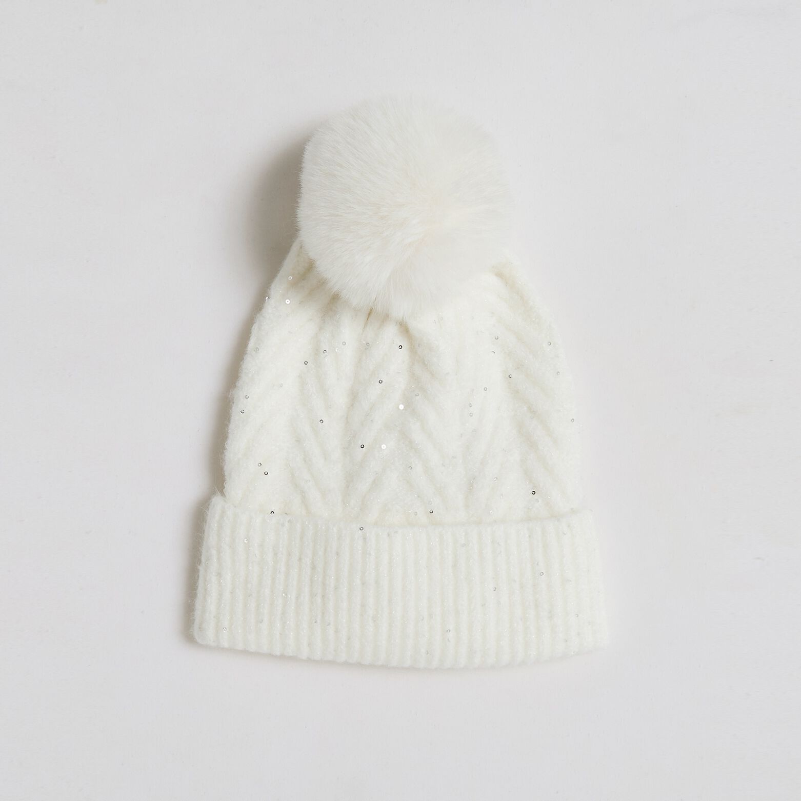 Bonnet pompon femme