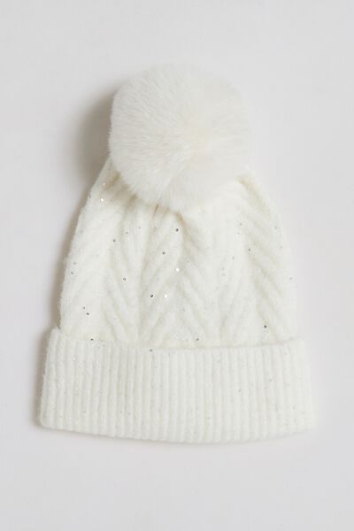 Bonnet pompon femme