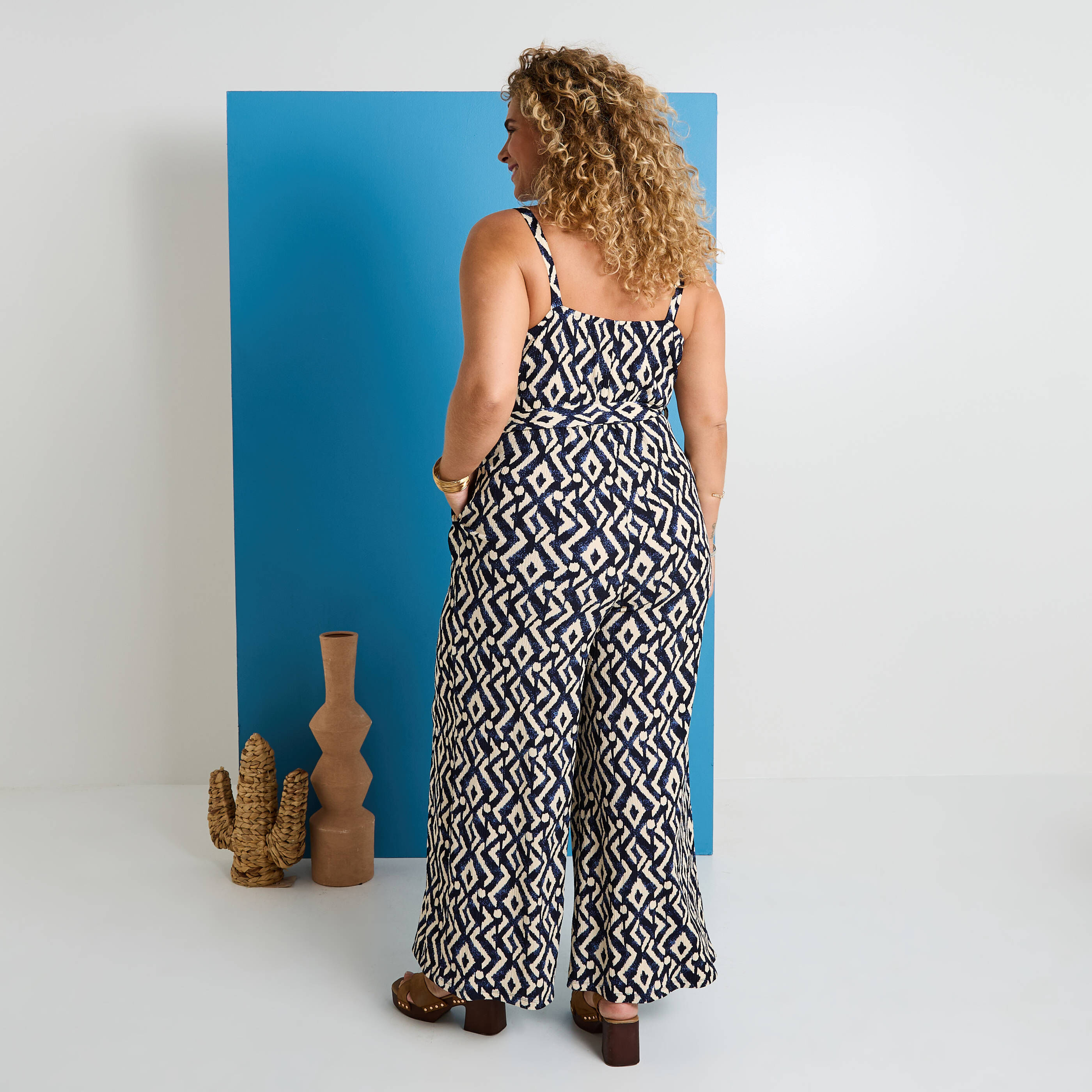 Combinaison en maille imprim&eacute;e femme