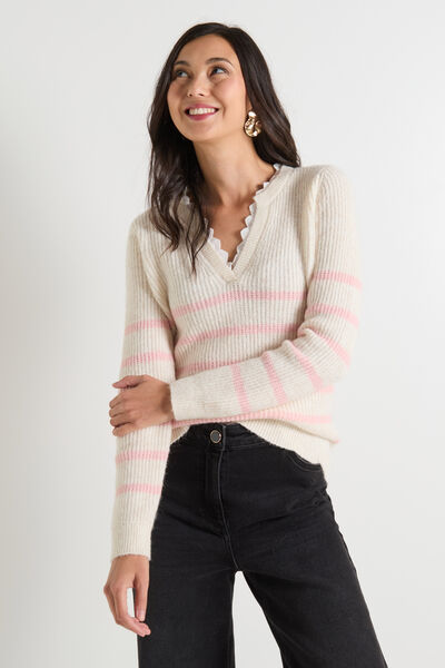 Pull rayé femme