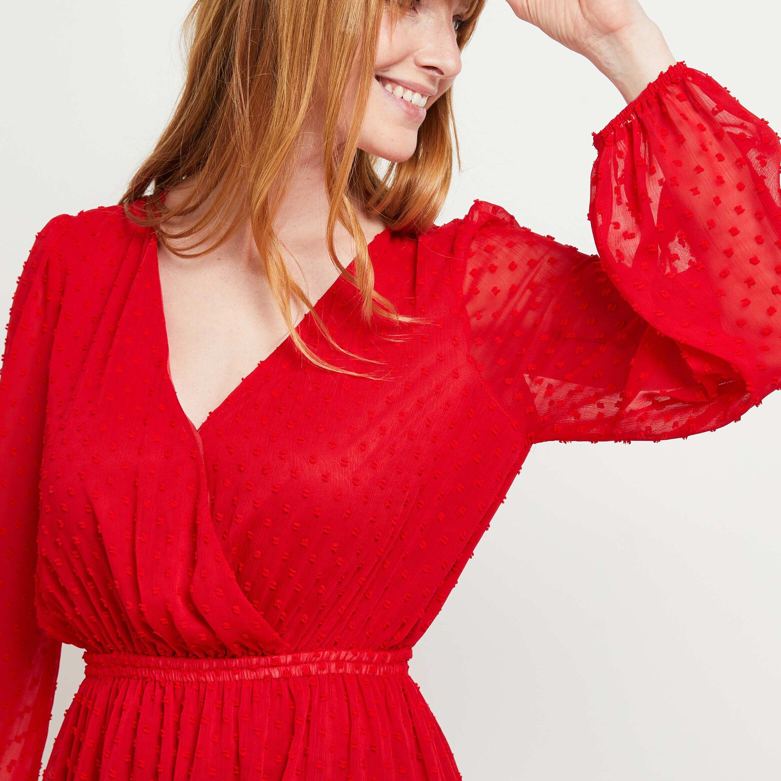 Robe plumetis rouge