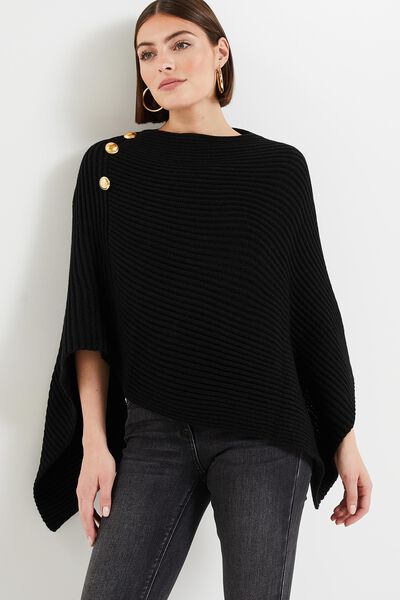 Poncho lurex côtelé
