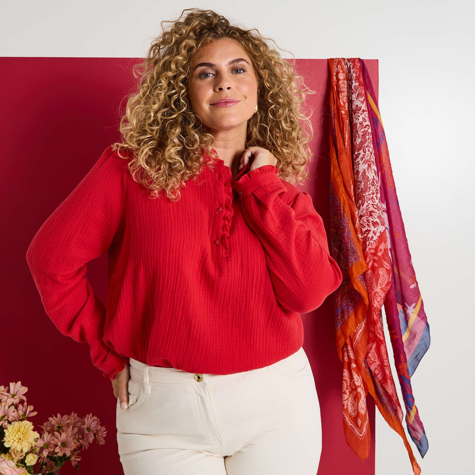 Blouse en gaze de coton femme