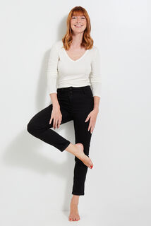 Jean raccourci taille haute HANOI femme