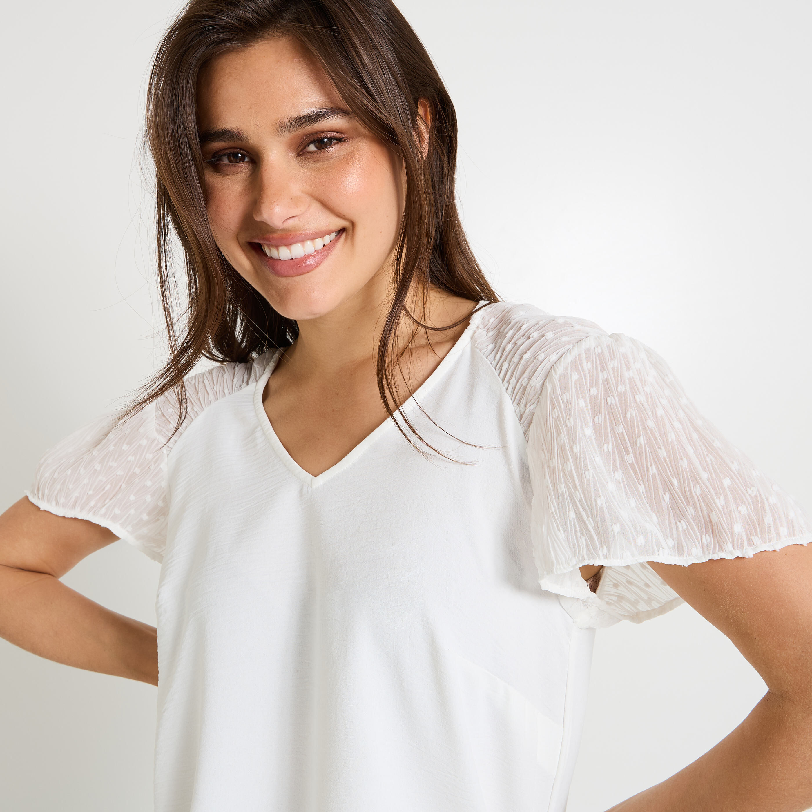 Blouse manches fantaisie femme