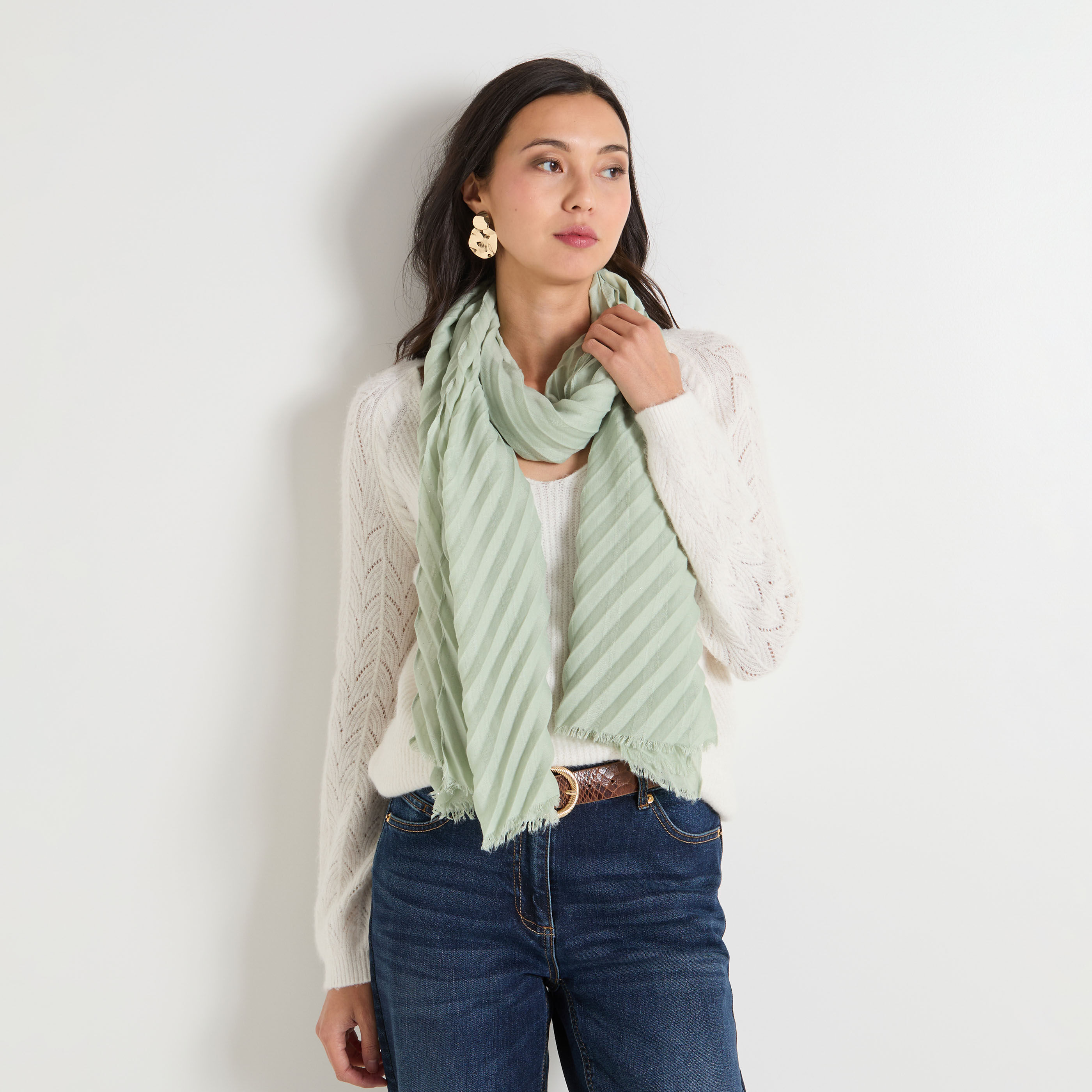 Etole longue pliss&eacute;e femme